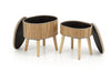 Halmar Set di 2 pouf contenitore in tessuto Tico Beige
