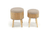 Halmar Set di 2 pouf contenitore in tessuto Tico Beige
