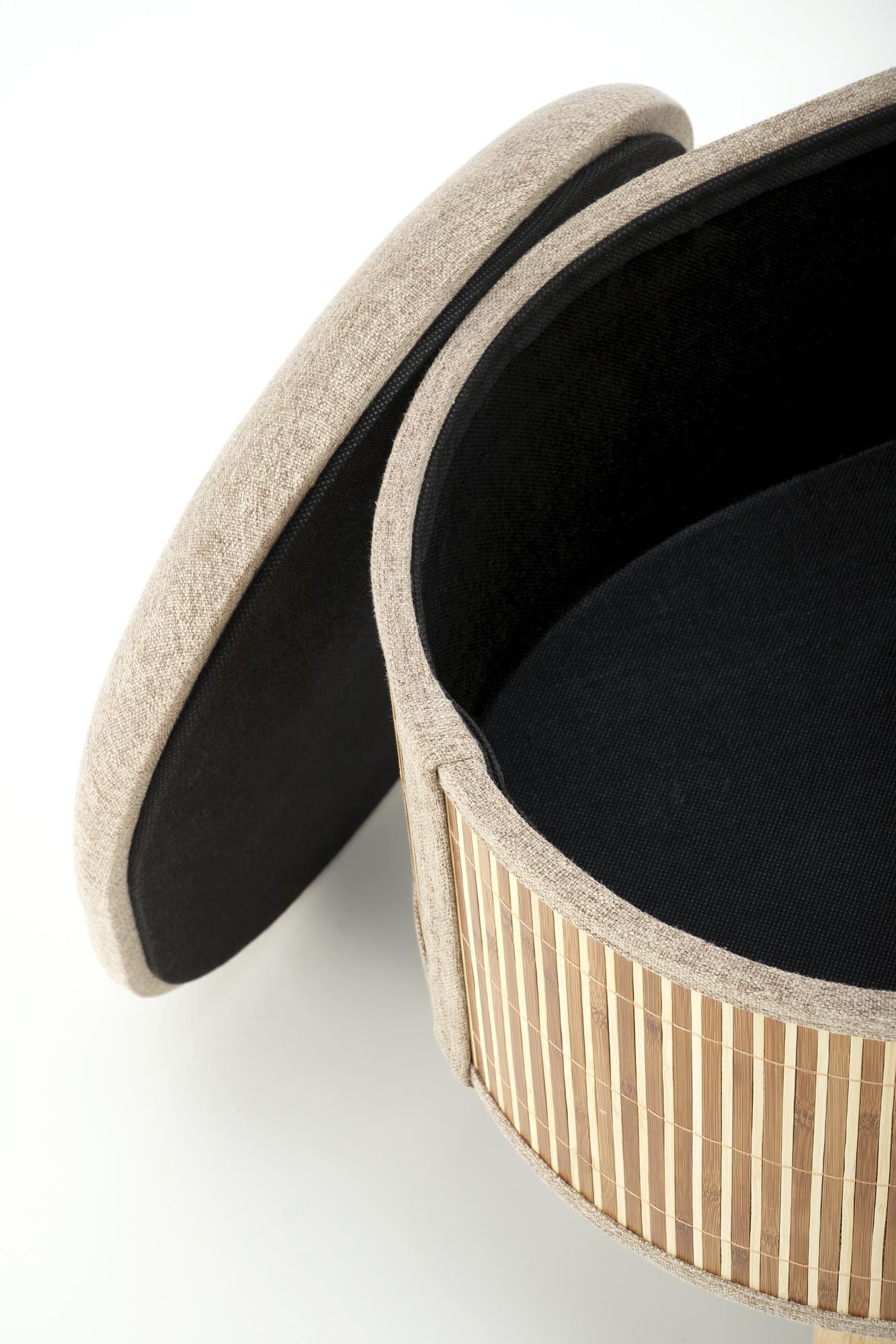 Halmar Set di 2 pouf contenitore in tessuto Tico Beige