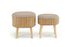 Halmar Set di 2 pouf contenitore in tessuto Tico Beige