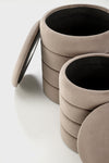 Halmar Set di 2 pouf contenitore in velluto Pacho Beige