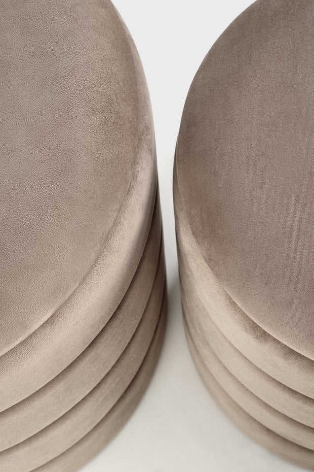 Halmar Set di 2 pouf contenitore in velluto Pacho Beige