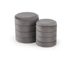 Halmar Set di 2 pouf contenitore in velluto Pacho Grigio