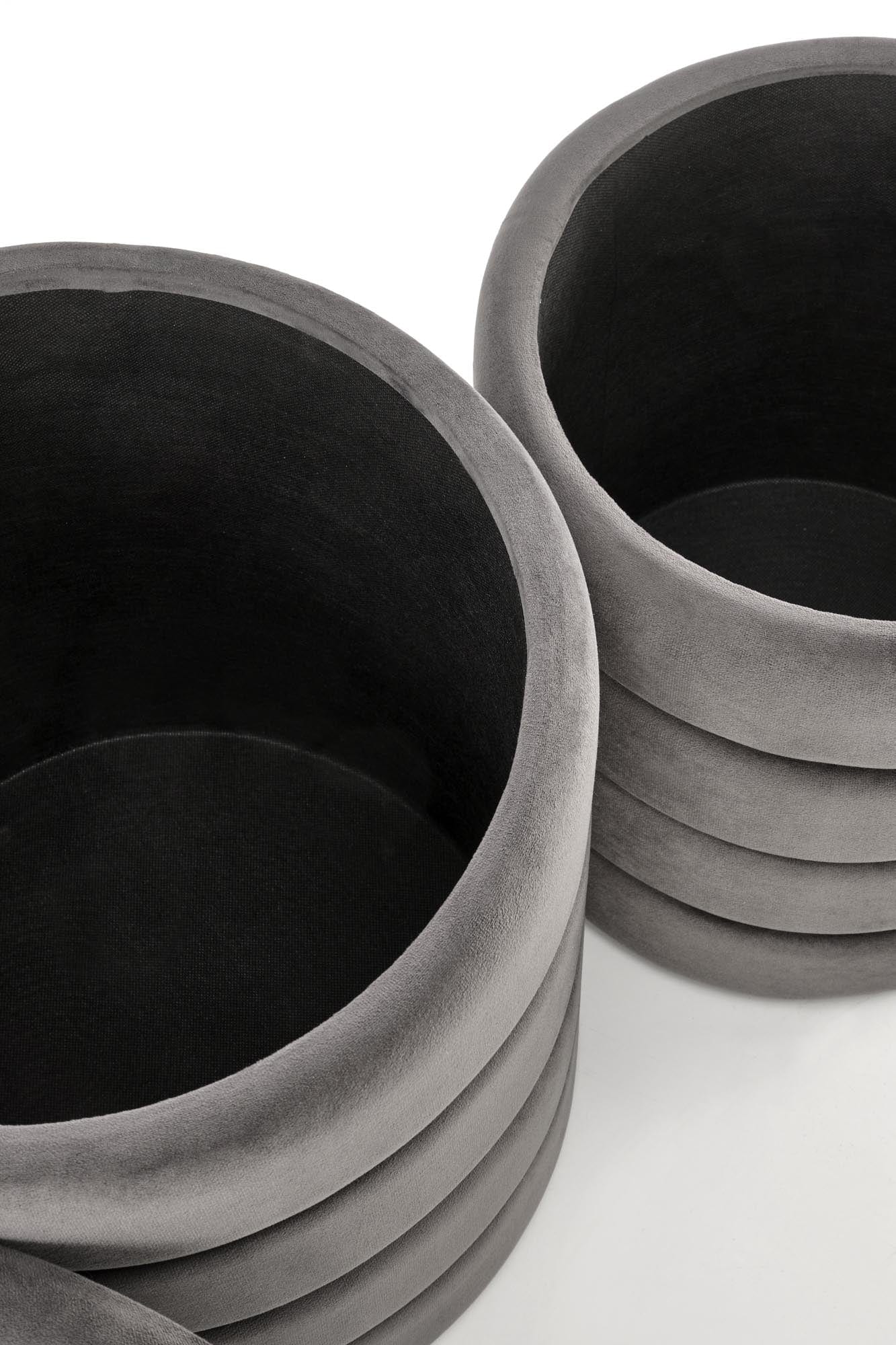 Halmar Set di 2 pouf contenitore in velluto Pacho Grigio
