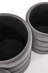 Halmar Set di 2 pouf contenitore in velluto Pacho Grigio