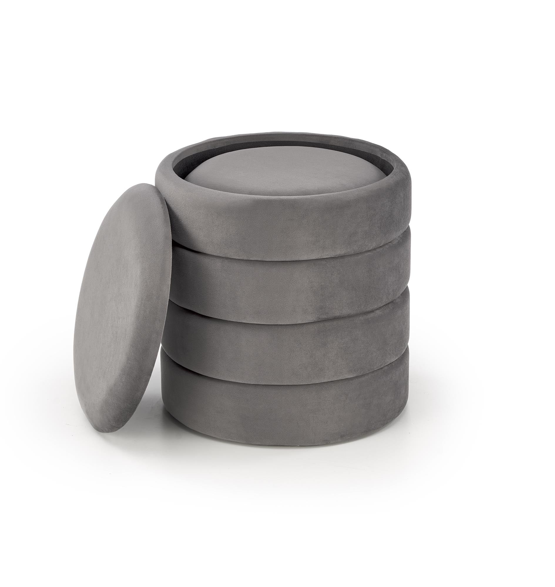 Halmar Set di 2 pouf contenitore in velluto Pacho Grigio