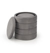 Halmar Set di 2 pouf contenitore in velluto Pacho Grigio