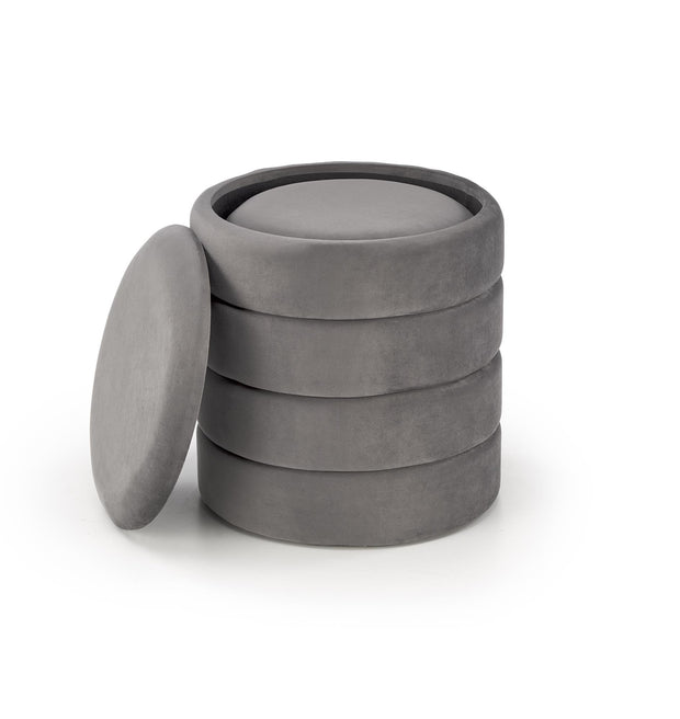 Halmar Set di 2 pouf contenitore in velluto Pacho Grigio