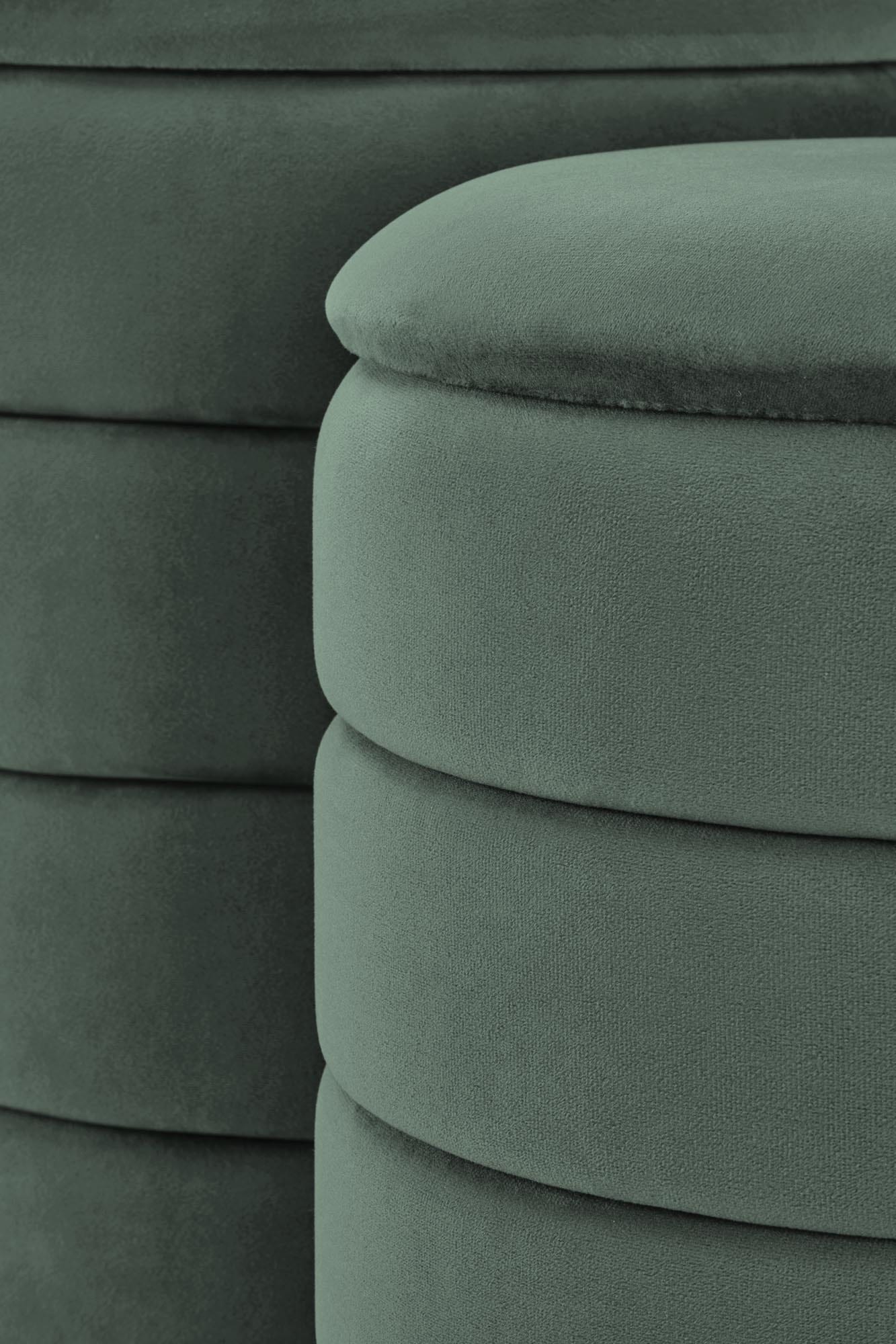 Halmar Set di 2 pouf contenitore in velluto Pacho Verde