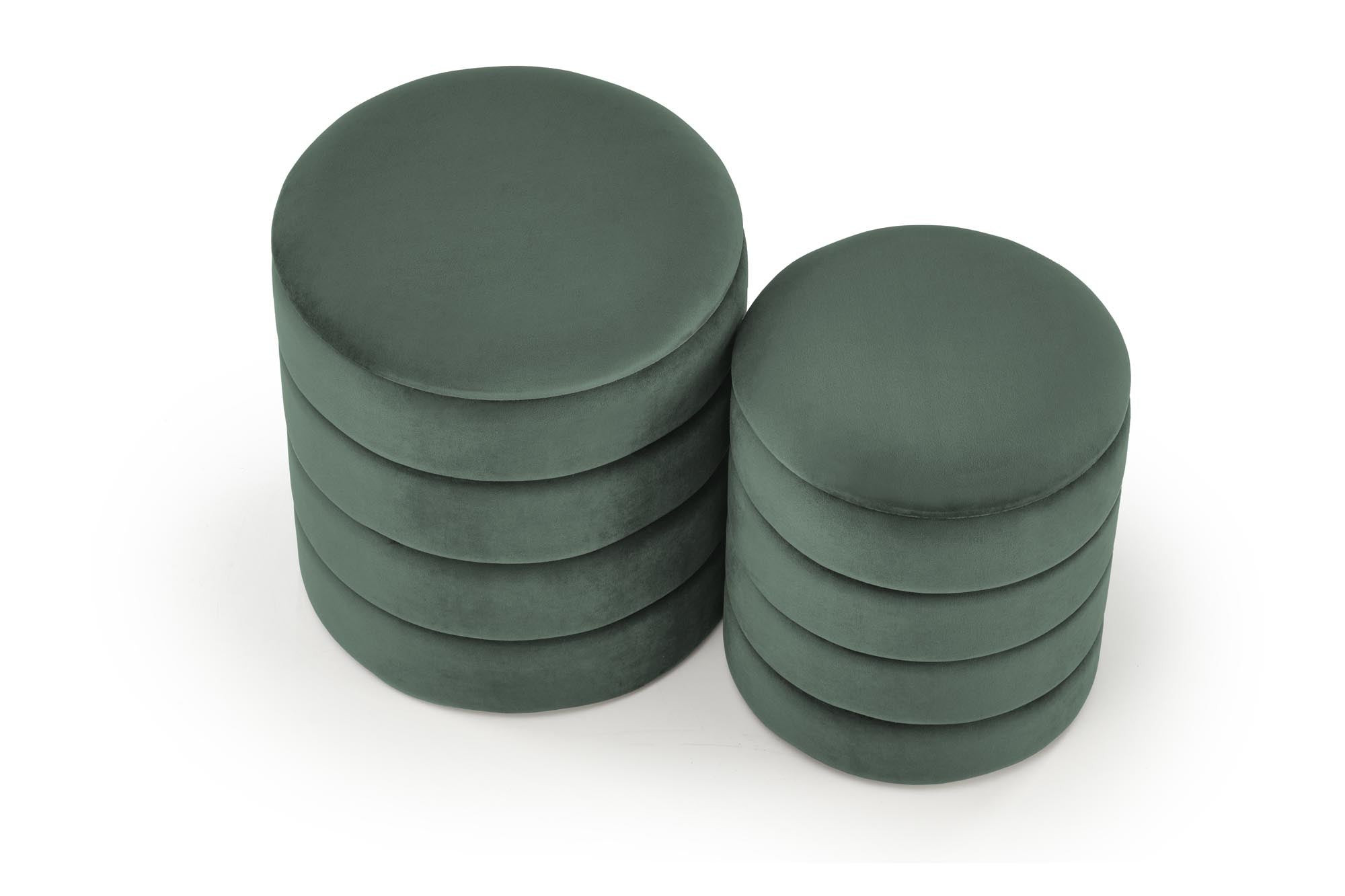 Halmar Set di 2 pouf contenitore in velluto Pacho Verde
