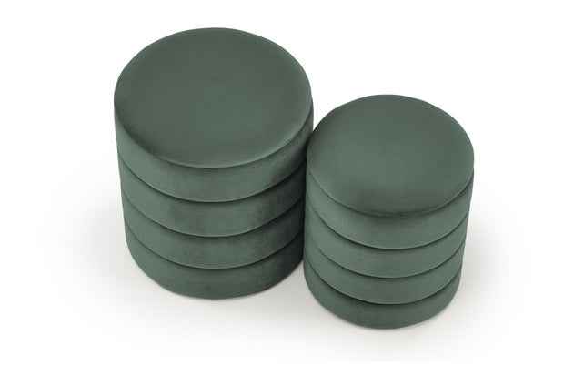 Halmar Set di 2 pouf contenitore in velluto Pacho Verde