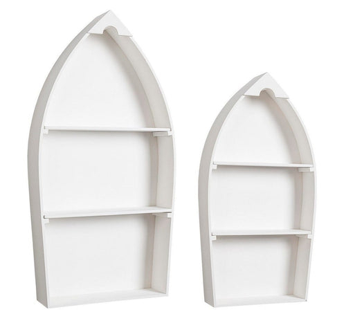 Bizzotto Set di 2 scaffali Boat Bianco