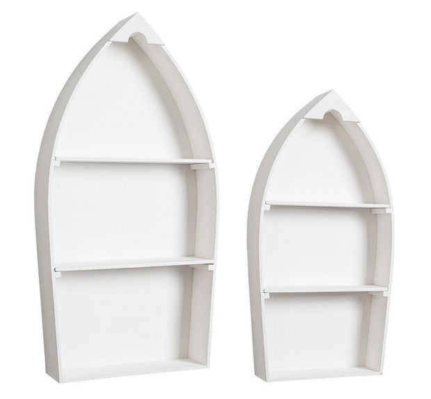 Bizzotto Set di 2 scaffali Boat Bianco