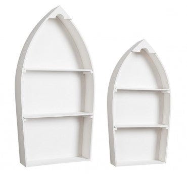 Bizzotto Set di 2 scaffali Boat Bianco