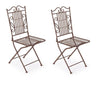 Set di 2 sedie da giardino pieghevole in metallo Melanie Marrone
