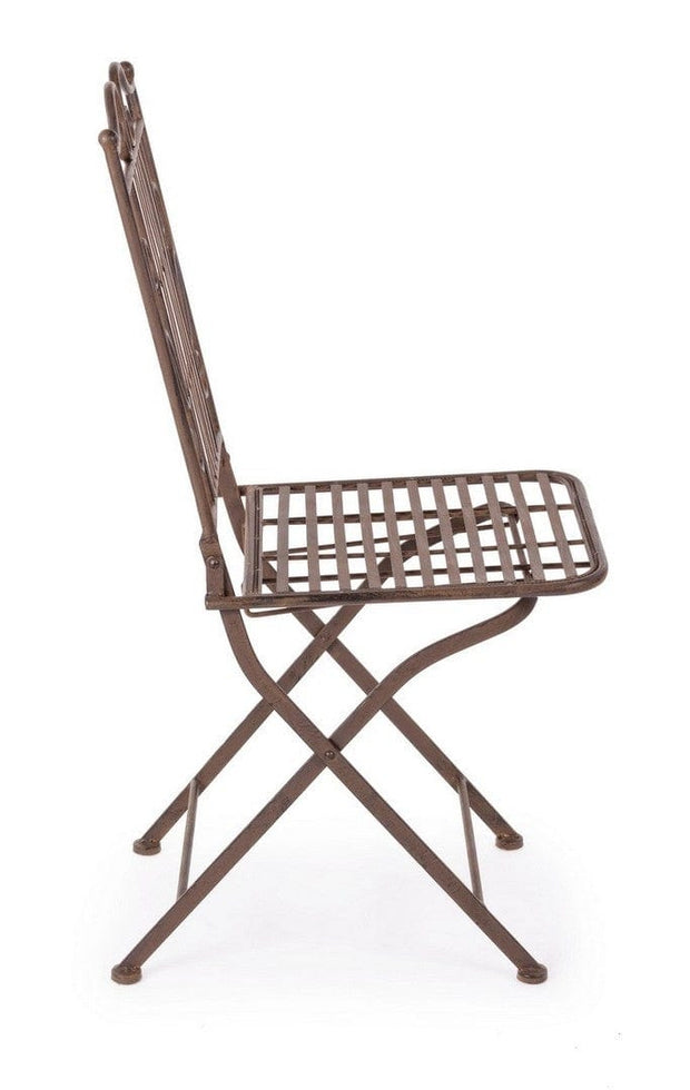 Set di 2 sedie da giardino pieghevole in metallo Melanie Marrone (2)