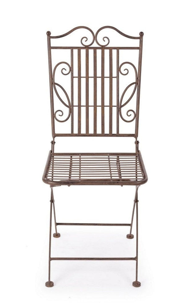 Set di 2 sedie da giardino pieghevole in metallo Melanie Marrone (3)