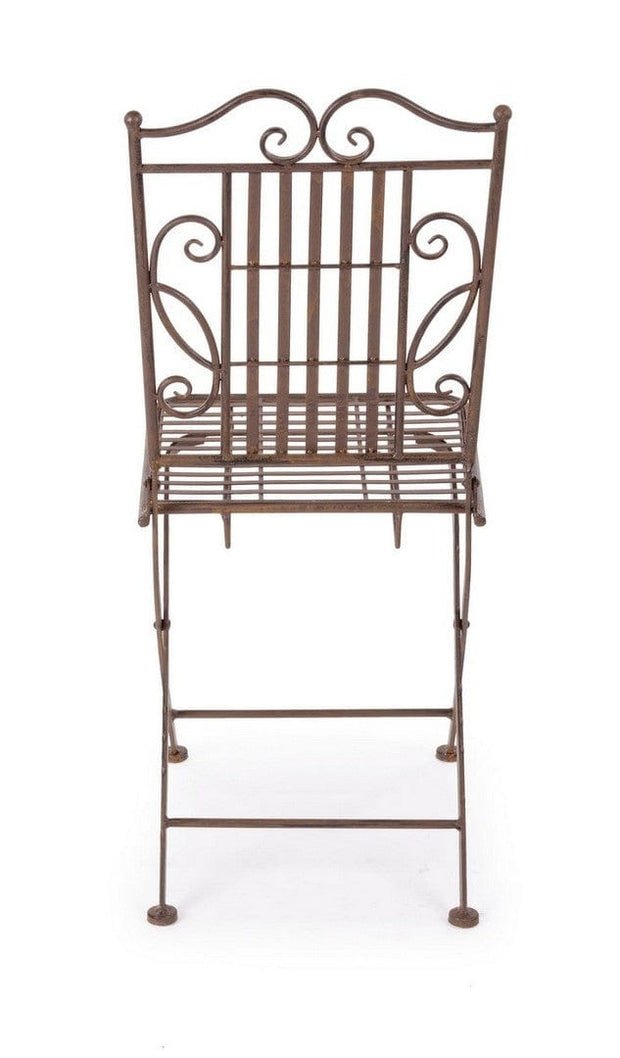 Set di 2 sedie da giardino pieghevole in metallo Melanie Marrone (4)