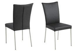 Set di 2 sedie da pranzo in ecopelle Alexa Nero