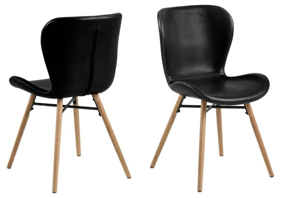 Set di 2 sedie da pranzo in ecopelle Batilda A-1 Nero