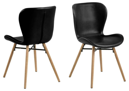 Set di 2 sedie da pranzo in ecopelle Batilda A-1 Nero