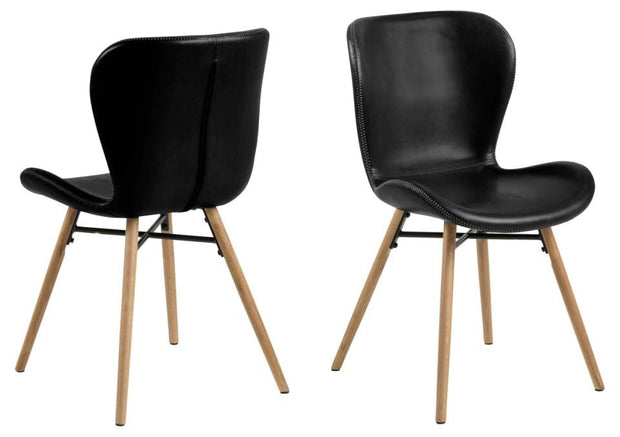 Set di 2 sedie da pranzo in ecopelle Batilda A-1 Nero