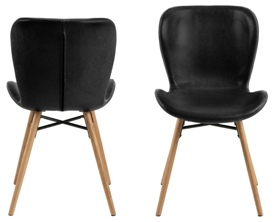 Set di 2 sedie da pranzo in ecopelle Batilda A-1 Nero (2)