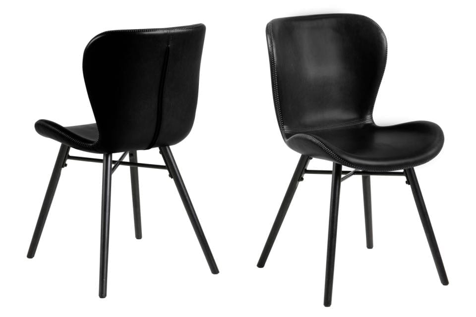 Set di 2 sedie da pranzo in ecopelle Batilda A-1 Nero