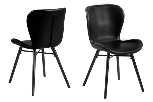 Set di 2 sedie da pranzo in ecopelle Batilda A-1 Nero