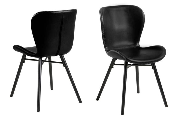 Set di 2 sedie da pranzo in ecopelle Batilda A-1 Nero