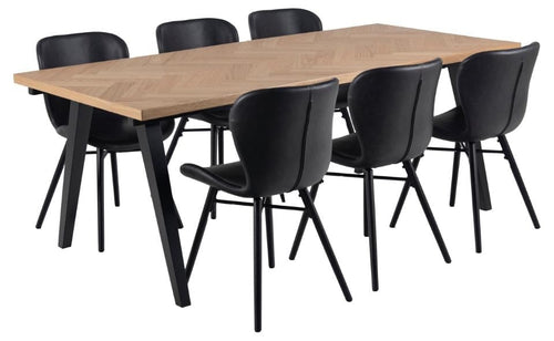 Set di 2 sedie da pranzo in ecopelle Batilda A-1 Nero (1)