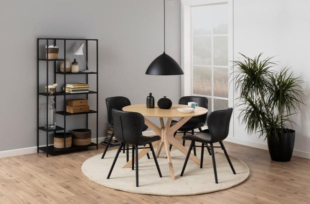 Set di 2 sedie da pranzo in ecopelle Batilda A-1 Nero (2)