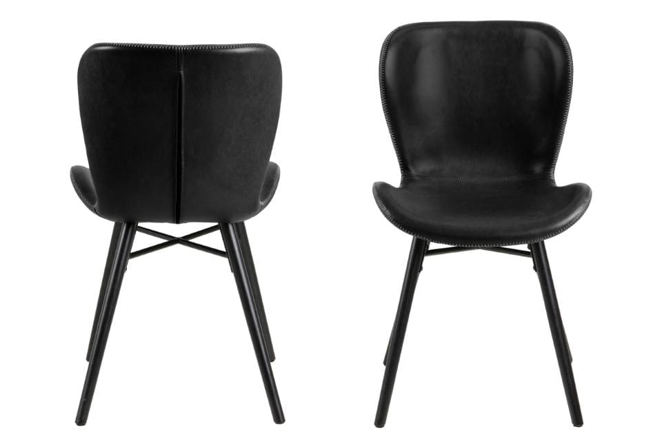 Set di 2 sedie da pranzo in ecopelle Batilda A-1 Nero (5)