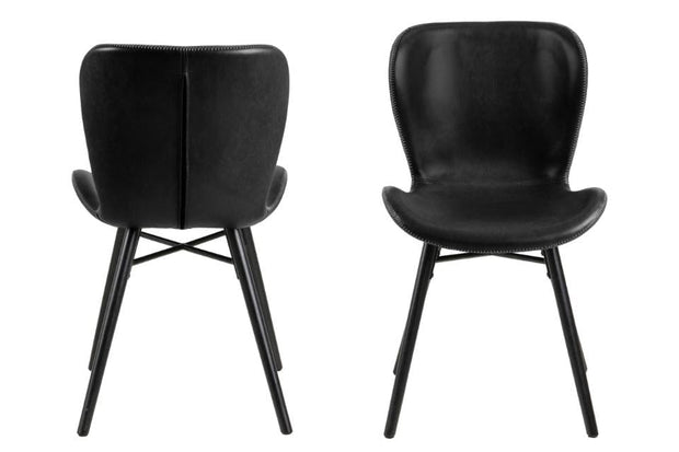 Set di 2 sedie da pranzo in ecopelle Batilda A-1 Nero (5)