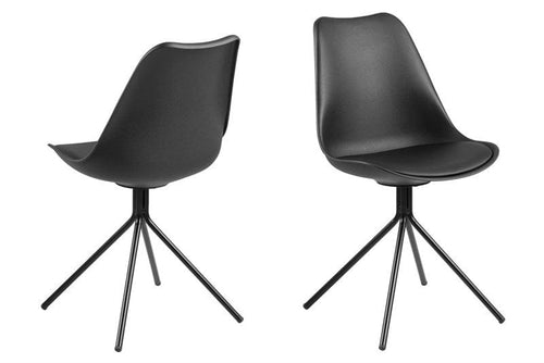 Set di 2 sedie da pranzo in ecopelle Dima Nero