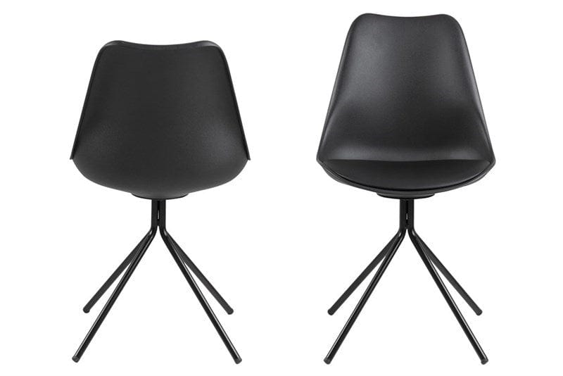 Set di 2 sedie da pranzo in ecopelle Dima Nero (1)