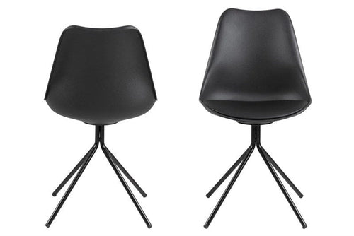 Set di 2 sedie da pranzo in ecopelle Dima Nero (1)