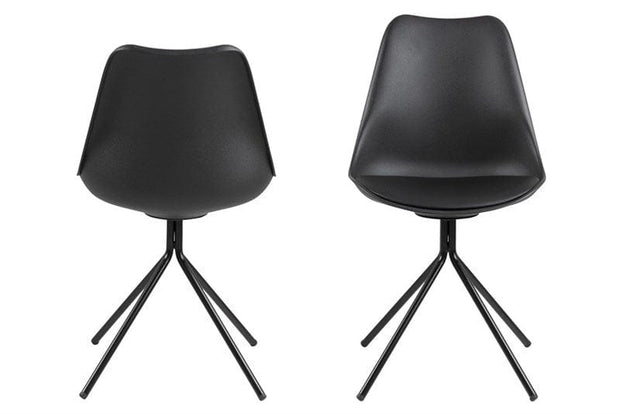 Set di 2 sedie da pranzo in ecopelle Dima Nero (1)