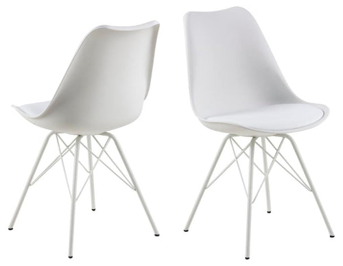 Set di 2 sedie da pranzo in ecopelle Eris Bianco