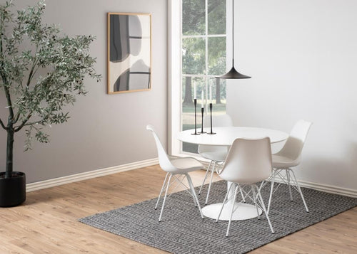 Set di 2 sedie da pranzo in ecopelle Eris Bianco (1)