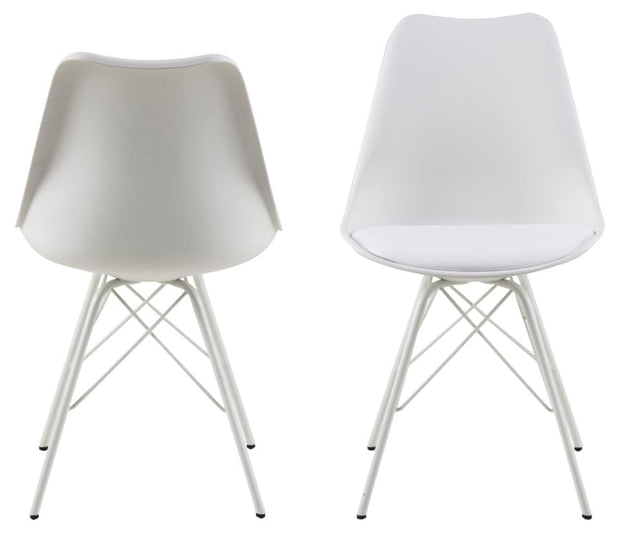 Set di 2 sedie da pranzo in ecopelle Eris Bianco (5)