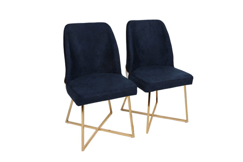 Set di 2 sedie da pranzo in ecopelle Madrid 908-V2 Blu