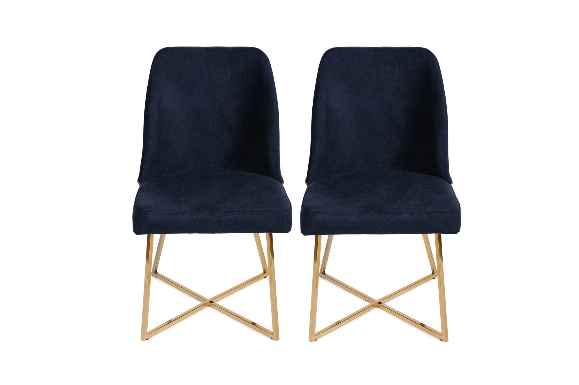Set di 2 sedie da pranzo in ecopelle Madrid 908-V2 Blu (1)