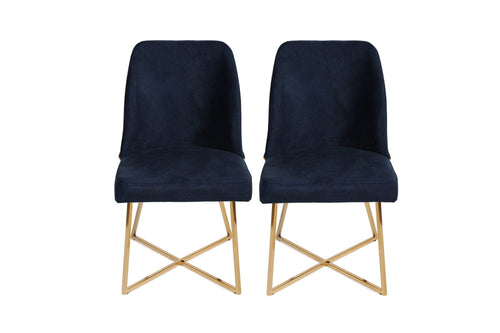 Set di 2 sedie da pranzo in ecopelle Madrid 908-V2 Blu (1)
