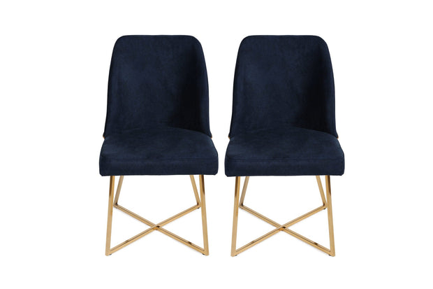 Set di 2 sedie da pranzo in ecopelle Madrid 908-V2 Blu (1)