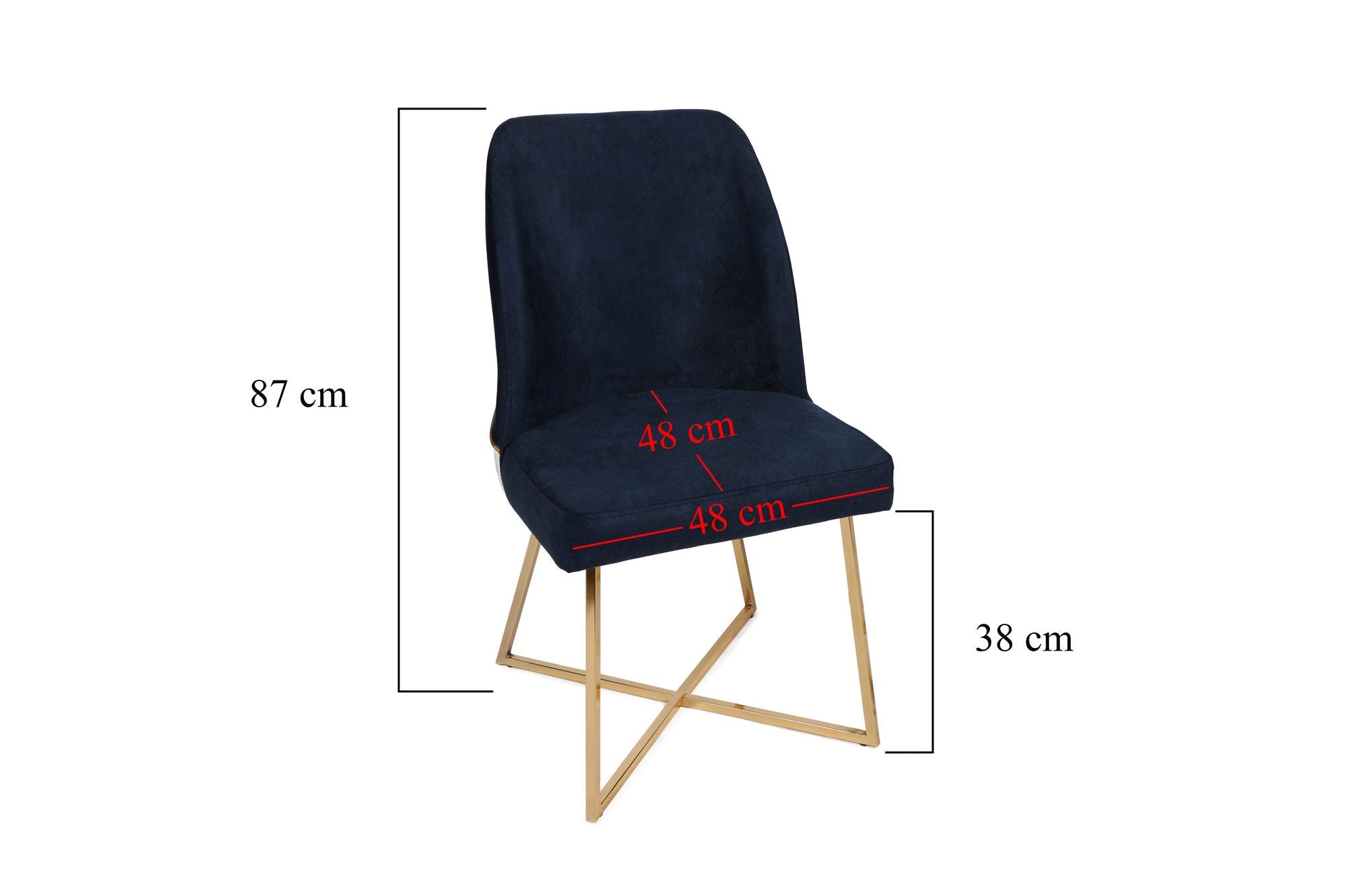 Set di 2 sedie da pranzo in ecopelle Madrid 908-V2 Blu (8)
