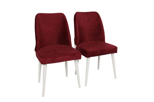 Set di 2 sedie da pranzo in ecopelle Nova 81-V2 Bordeaux