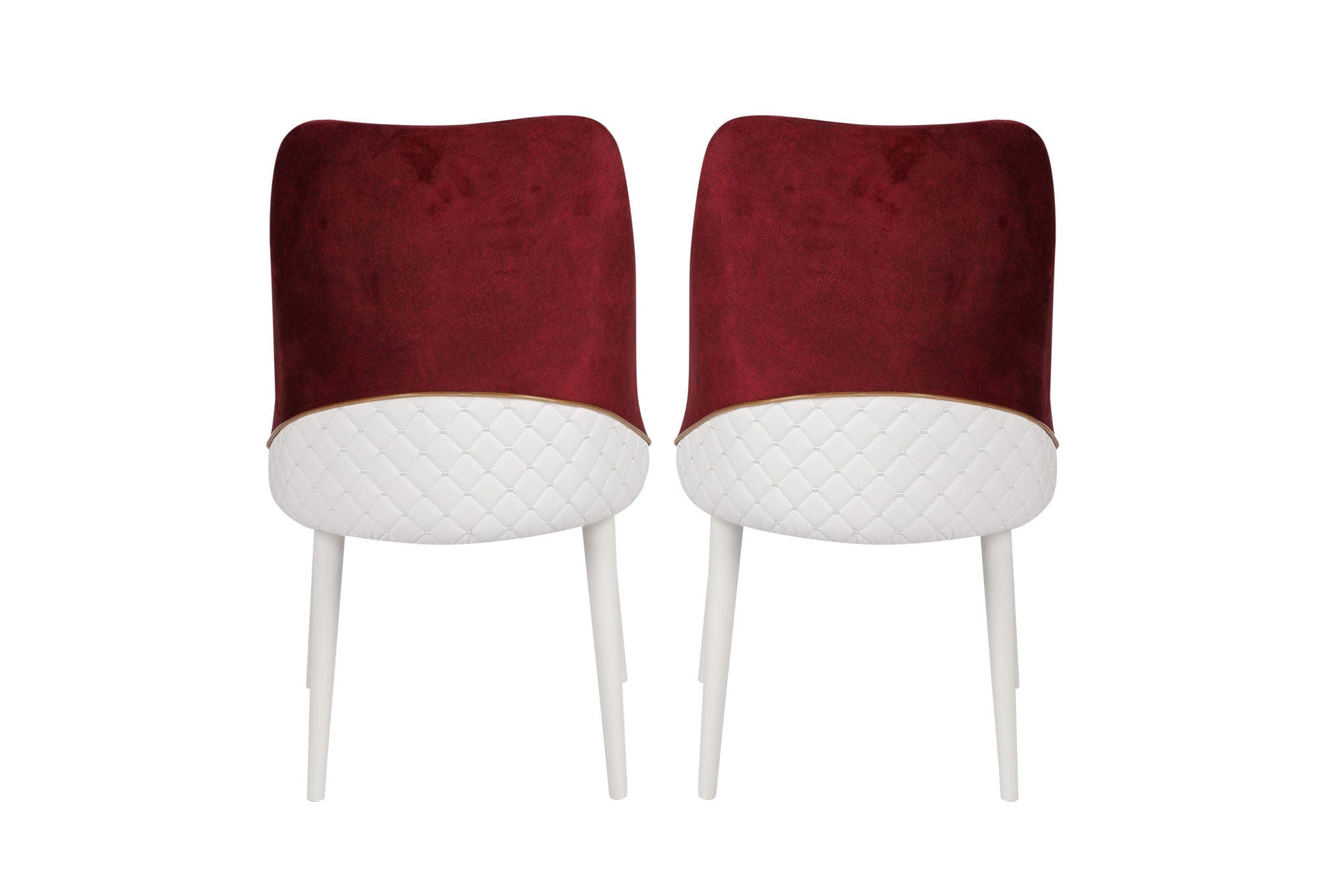 Set di 2 sedie da pranzo in ecopelle Nova 81-V2 Bordeaux (2)