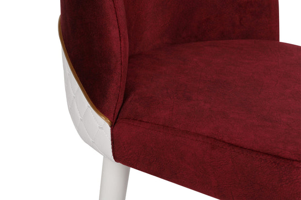 Set di 2 sedie da pranzo in ecopelle Nova 81-V2 Bordeaux (5)