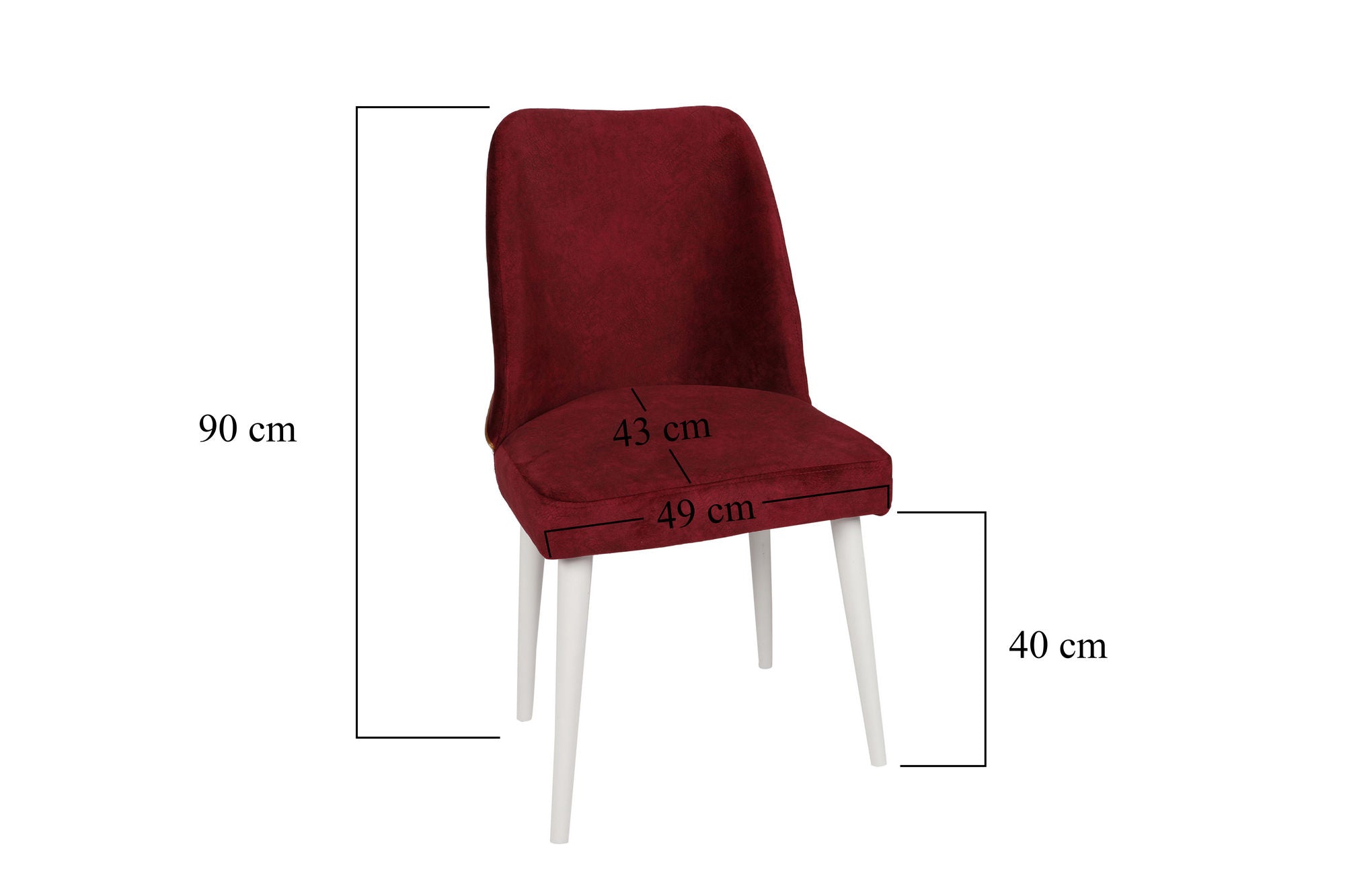 Set di 2 sedie da pranzo in ecopelle Nova 81-V2 Bordeaux (7)